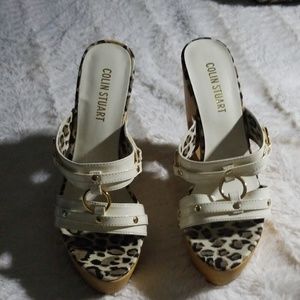 Colin Stuart wedge open toe heels